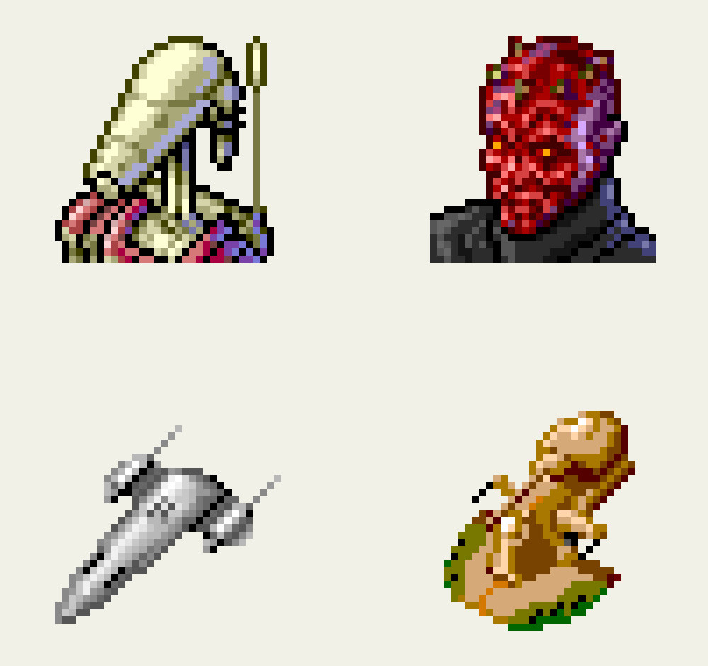 Pixel click Copeland style Star Wars, icons of a battle, droid, Darth Maul and others