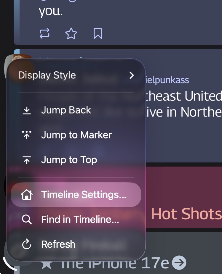 Screenshot of Tapestry’s view menu items.